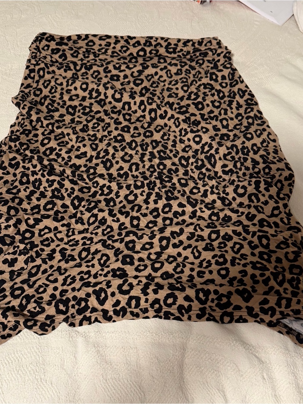 Leopard Print Midi Skirt in Tan and Black